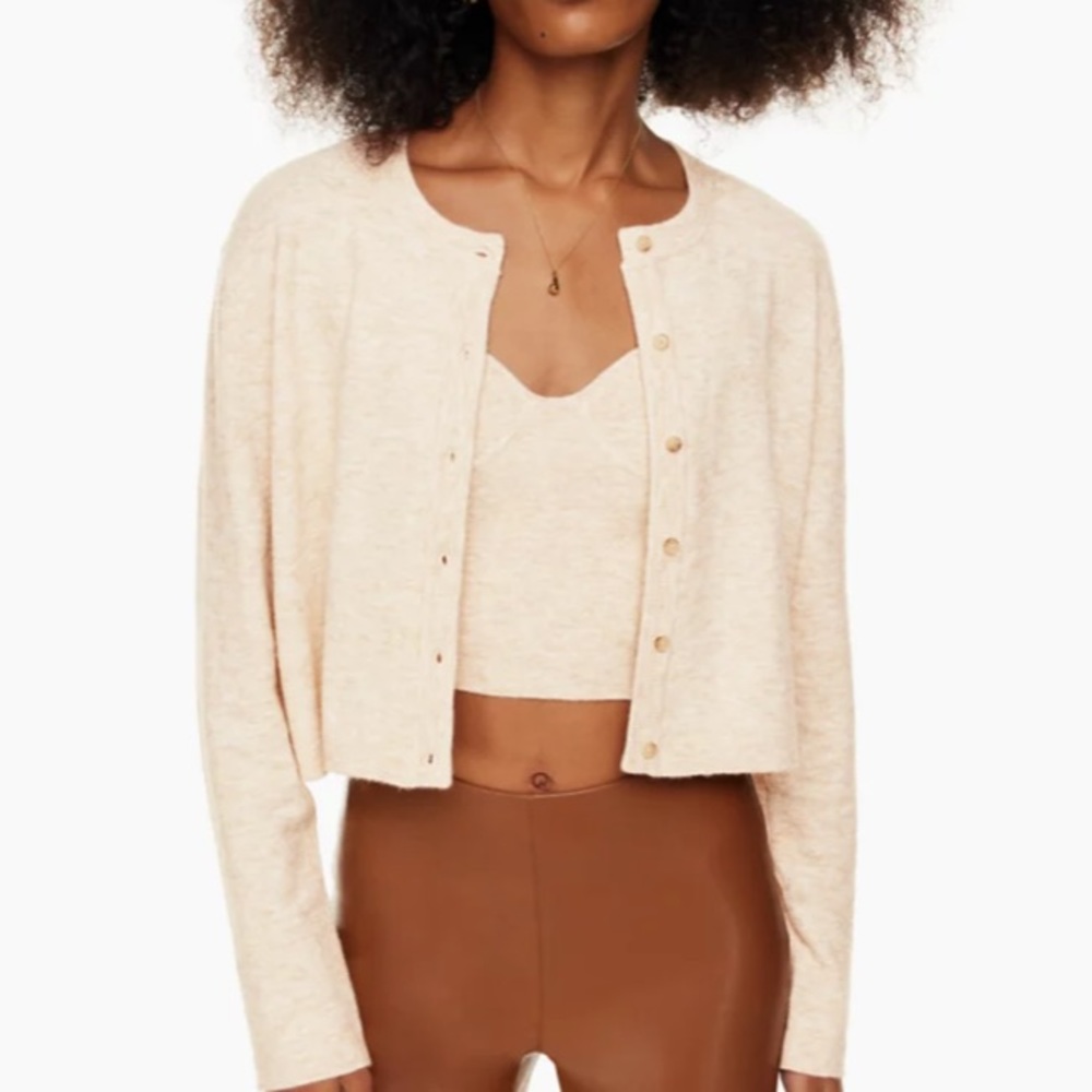 Wilfred Sicily Cardigan / Color is Heather Tannin